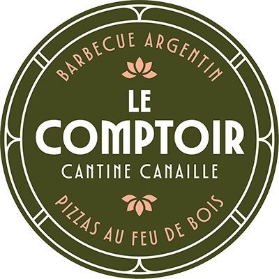 Logo vert Le Comptoir Cantine Canaille barbecue argentin Massieux